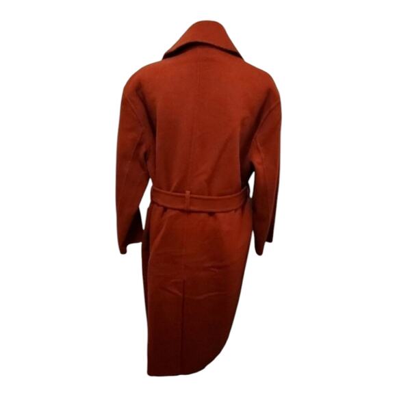 Michael Kors‎ Women's Orange Wool Blend Belted Wrap Coat Size M - Picture 4 of 8